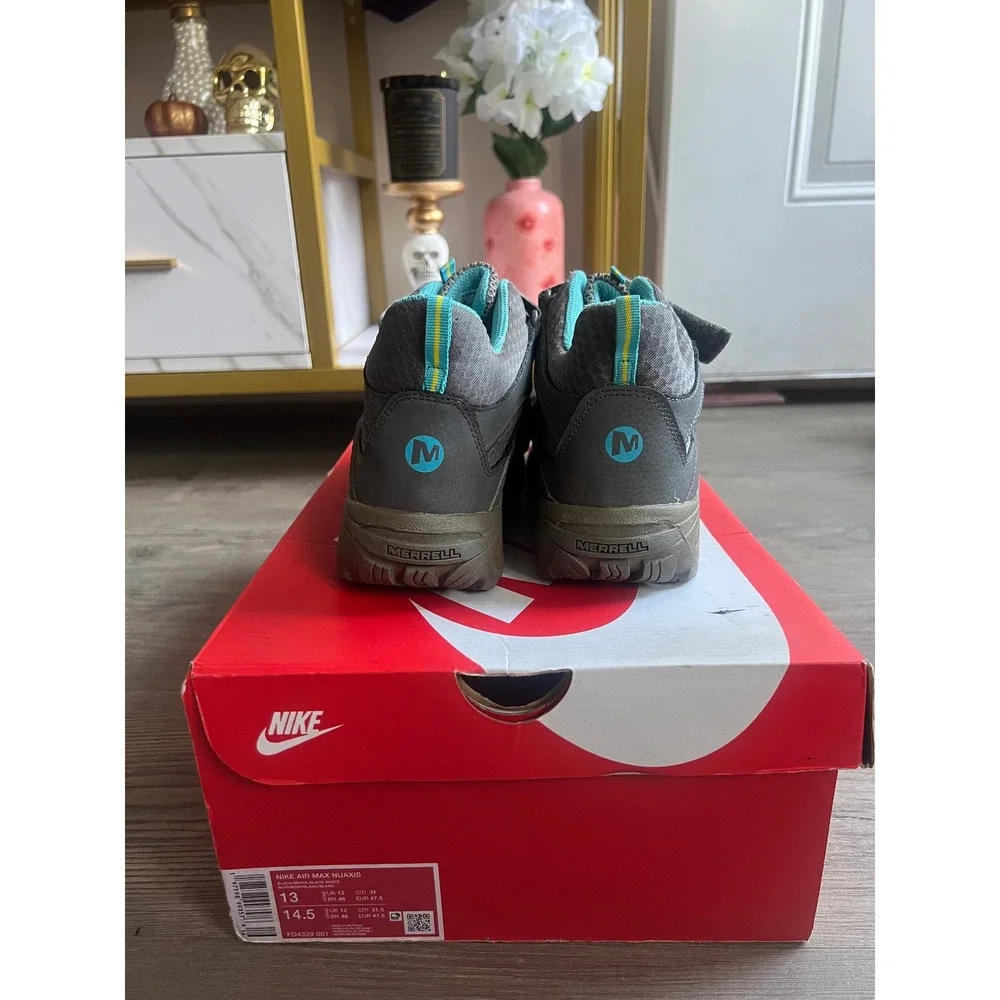 Merrell Girls Hilltop Mid Quick Close Boots Grey Blue MY55628 Size 6Y
